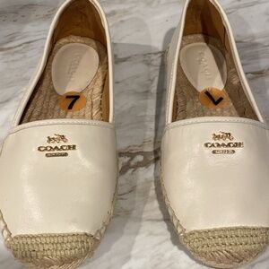 Authentic cream coach loafers , size 7